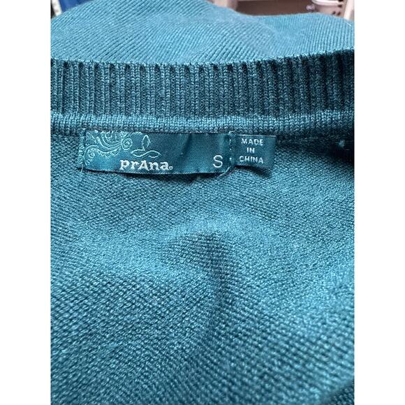 Prana Antonia Size Small Wool Blend Sweater Jacquard Print Knit Deep Balsam - Picture 4 of 4